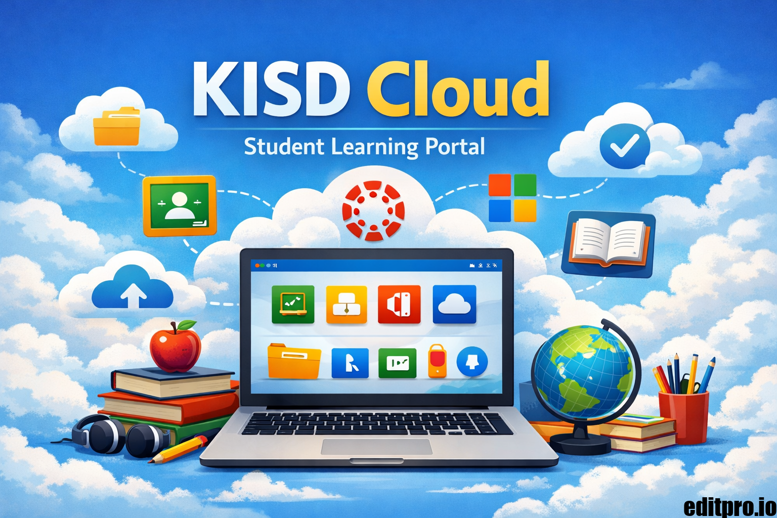 KISD Cloud student portal dashboard with digital classroom apps